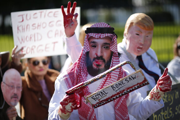 Activists March From White House To State Dep't To Protest Khashoggi Murder