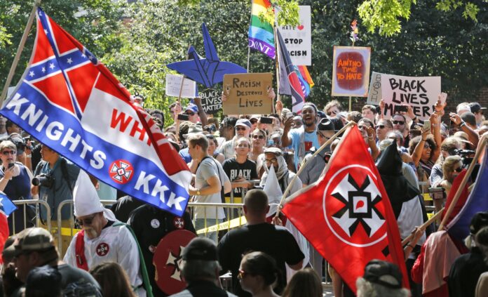 KKK Rally, Charlottesville, USA - 08 Jul 2017