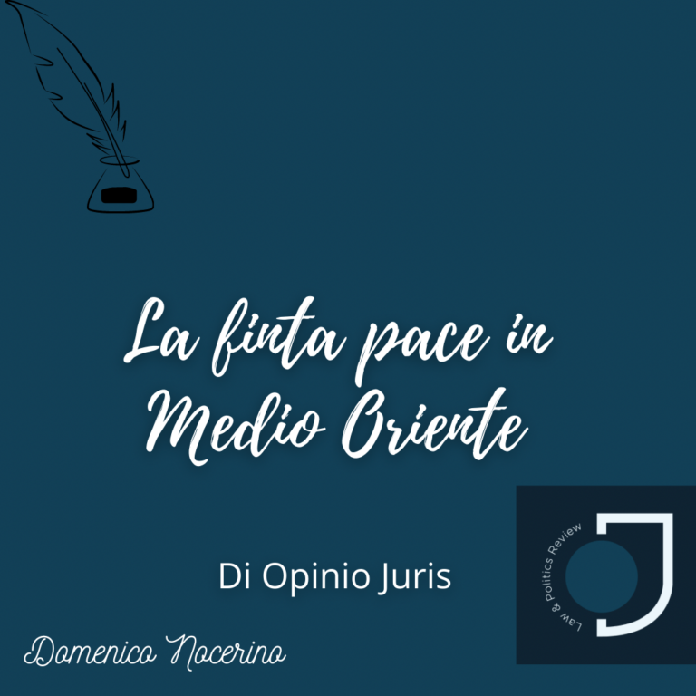 Finta pace in Medio Oriente