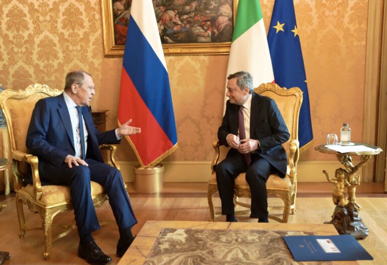 Draghi e Di Maio incontrano il Ministro degli Esteri russo Lavrov