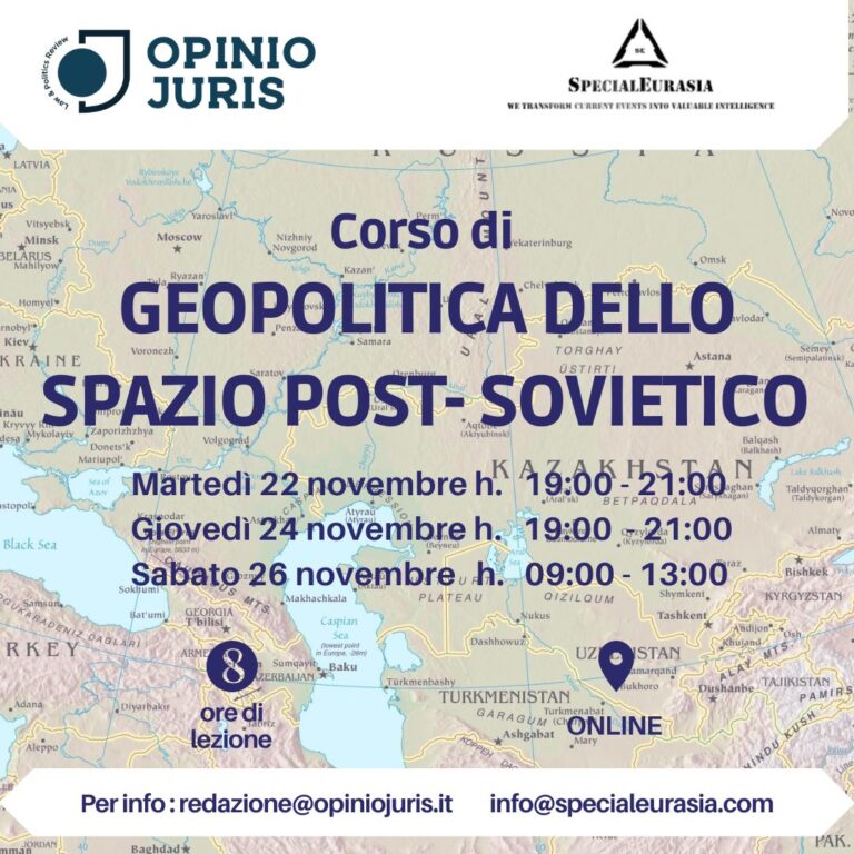 Corso di formazione online in Geopolitica dello Spazio Post-Sovietico a novembre 2022