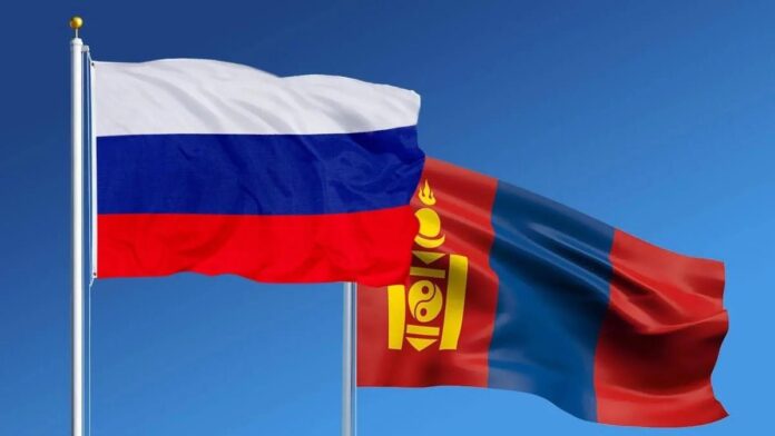 Bandiere di Russia e Mongolia Bandiere di Russia e Mongolia