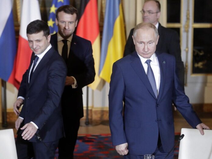 Politeness prevails as Putin and Zelensky hold inaugural meeting | The Independent | The Independent Politeness prevails as Putin and Zelensky hold inaugural meeting | The Independent | The Independent
