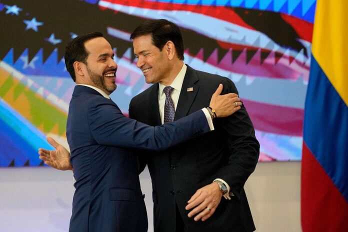 Marco Rubio e Abelardo de la Espriella durante l'incontro di Barranquilla dell'8 settembre 2026.